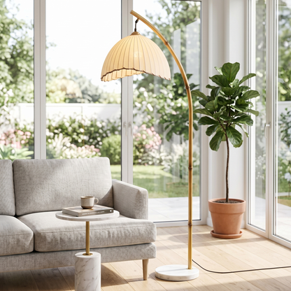 Loto Bamboo Arc Floor Lamp