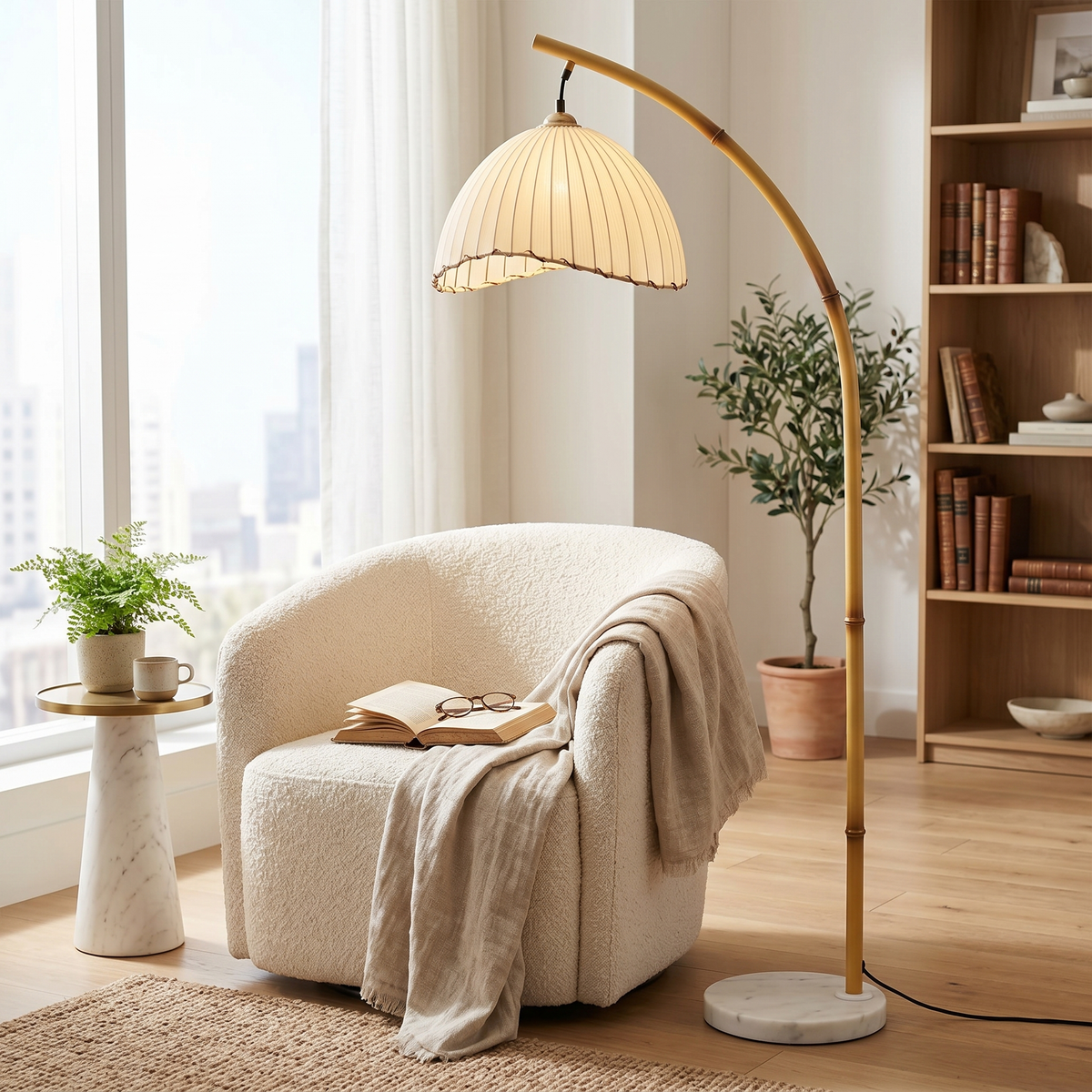 
Loto Bamboo Arc Floor Lamp